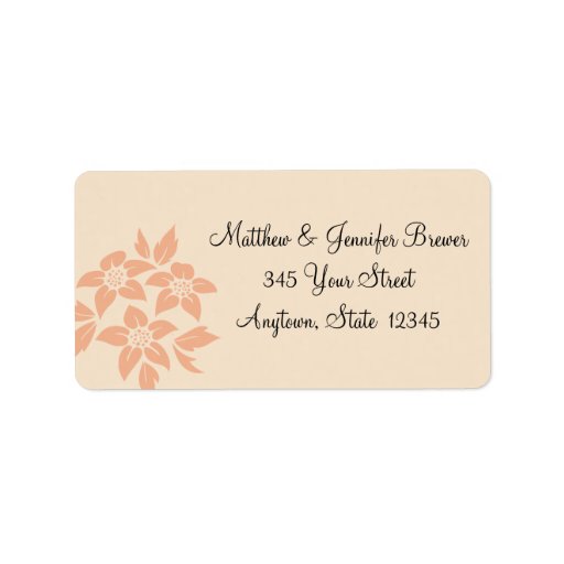 Peach and Cream Floral Envelope Address Labels Address Label Zazzle