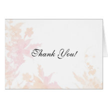 Peach and Pink Pastel Floral Thank You Greeting Cards