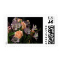 Peach and purple bouquet stamp