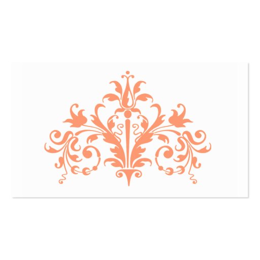 Peach and White Baroque Business Card