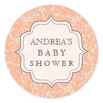 Baby Bath Table on Peach Baby Shower Dessert Table Tag Label Sticker From Zazzle Com