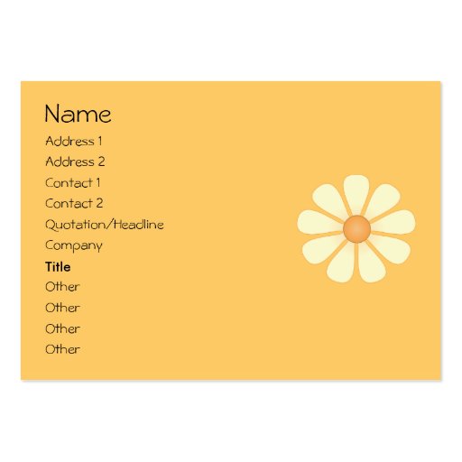 Peach Bicycle and Daisy Business Card Template (front side)