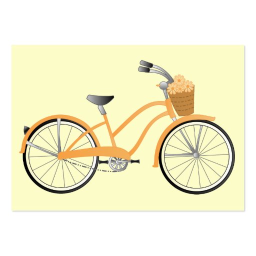 Peach Bicycle and Daisy Business Card Template (back side)