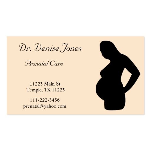 Peach & Black Doctor Business Card (front side)