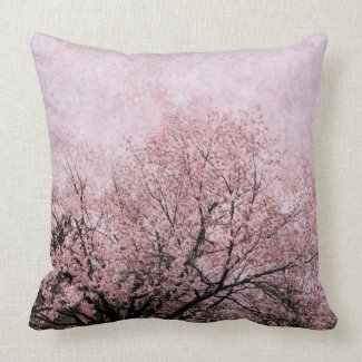 peach blossom branches toss pillow