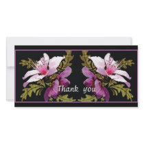 Peach blossom digital art thank you photocard photo card template