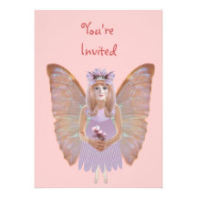 Peach Blossom Fairy Custom Invitation