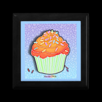 Peach & Blue Pop Art Cupcake Gift Box gift boxes