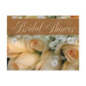 Peach Bouquet Bridal Shower Invitation postcards by perfectpostage Peach Bouquet Bridal Shower Invitation postcards