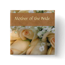 Peach Bride Wedding Pin - Customized buttons
