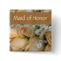 Peach Bride Wedding Pin - Customized - Customized buttons