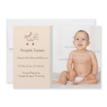 Peach Carriage Baby Announcement