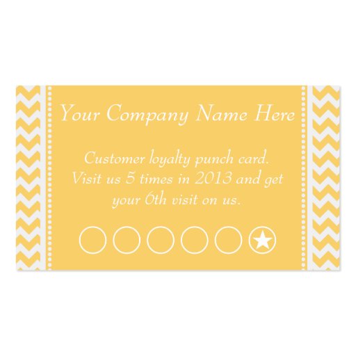 Peach Chevron Discount Promotional Punch Card Business Card Templates