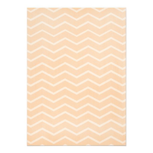 Peach Chevron Stripes Wedding Invitations