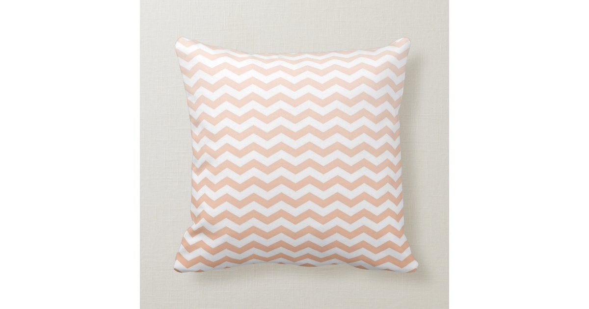 Peach Chevron Throw Pillow Zazzle