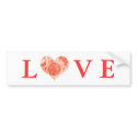 Peach Coral Rose Heart Love Bumper Sticker bumper stickers