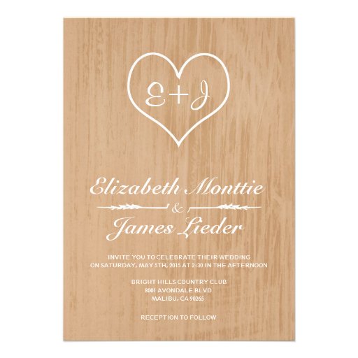 Peach Country Wedding Invitations