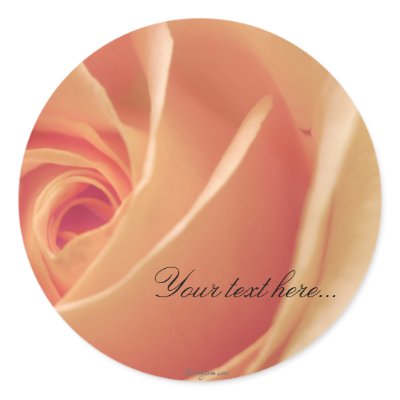 Peach Cream Rose Wedding Invitations Seals Stickers