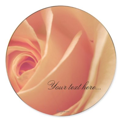 Peach Cream Rose Wedding Invitations Seals Stickers by naturalilly