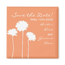 Peach Daisy Save the Date Magnet by designaline Peach Daisy Save the Date Magnet