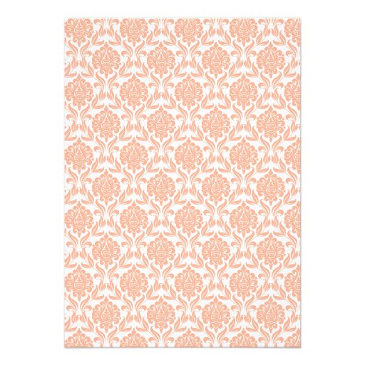 Peach Damask Sweet Sixteen Invitations