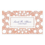 Peach Embossed and Linen Look Beauty Business Card Template