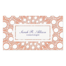 Peach Embossed and Linen Look Beauty Business Card Template