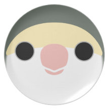 Peach-faced Lovebird (White-faced Slate) Party Plate