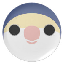 Peach-faced Lovebird (White-faced Violet) Dinner Plates