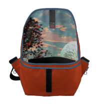 Peach Fantasy – Teal and Apricot Retreat messenger bags