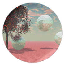 Peach Fantasy – Teal and Apricot Retreat plates