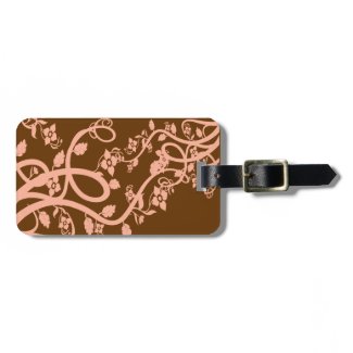 Peach Filigree and Flowers Luggage Tag