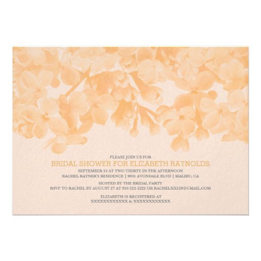 Peach Floral Bridal Shower Invitations