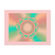 Peach Fractal Wheel postcards by sharpcreations Peach Fractal Wheel postcards