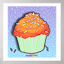 Peach Frosted CUPCAKE POSTER