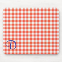 Peach Gingham Mousepad