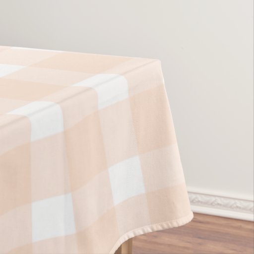 Peach Gingham Tablecloth Zazzle