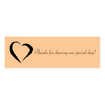 Peach Heart Favor Tag business cards