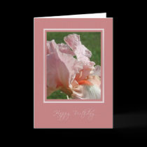 Peach Iris Birthday Card by jereeb Peach Iris Birthday Card
