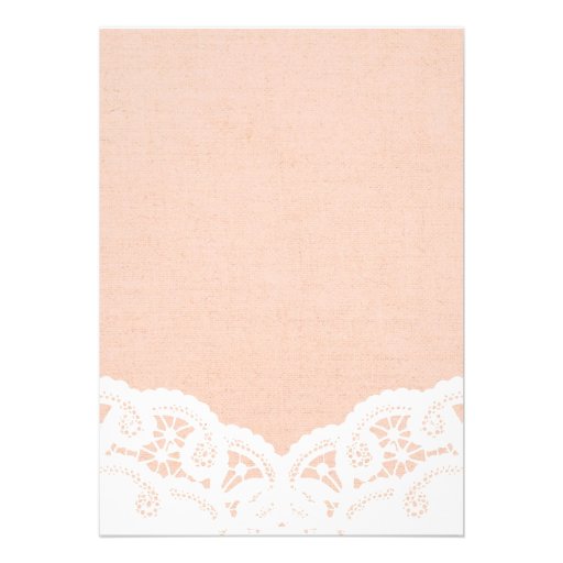 Peach Lace Doily Wedding Invitation