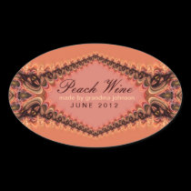 Peach Lace Wine Label Sticker stickers