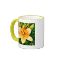 Peach Lily with Raindrops mugs