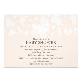 Peach Modern Baby Shower Invitation