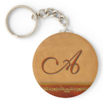 Peach monogram - customize your own keychains