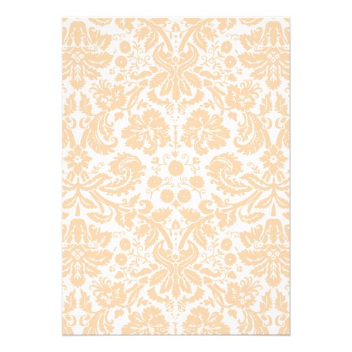 Peach Monogram Damask Bridal Shower Invitations