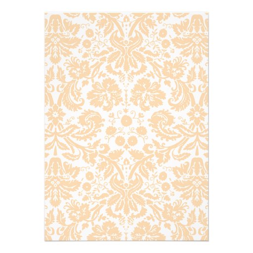 Peach Monogram Damask Wedding Invitations