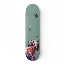 Peach Ninja Pandas Skateboard