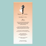 Peach Ombre Customizable Wedding Menu Card rack cards