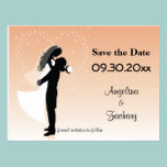 Peach Ombre Save The Date Wedding Post Card postcards