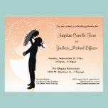 Peach Ombre Silhouette Formal Shower Invitation invitations
